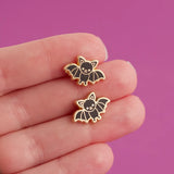 Enamel Stud Earrings -  Bitty Bat