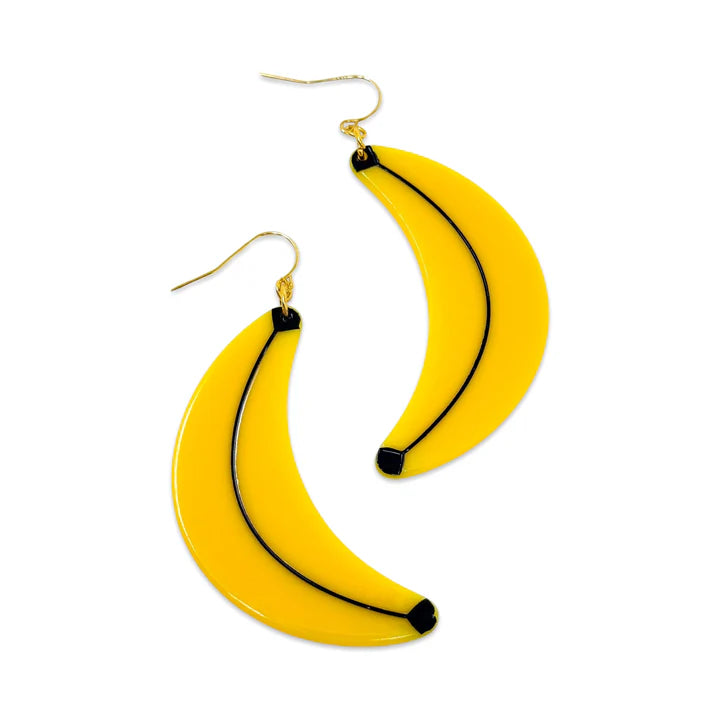 Jenny Lemons Acrylic Earrings Big Bananas