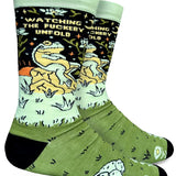 Groovy Things Co. Men's Crew Socks - Watching the Fuckery Unfold
