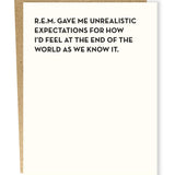 R.E.M. End of the World Everyday Card