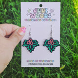 Retro 'Neon' Mistletoe Earrings