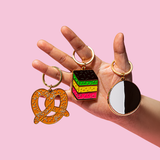 Soft Pretzel Enamel Keychain