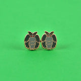 Enamel Stud Earrings -  Mothman