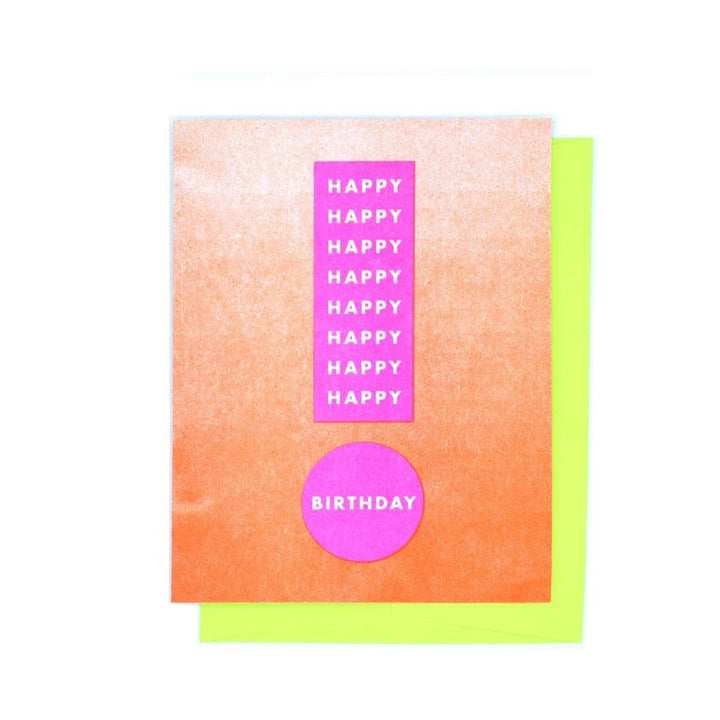 Punctuation "Happy Birthday" Exclamation Risograph Greetings Card