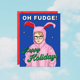 Ralphie Bunny Oh Fudge! Holiday Card