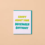 December Birthday Letterpress Birthday Card