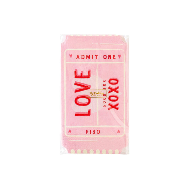 Love Ticket Shaped Dinner Paper Napkin