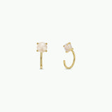 Huggies Earrings - Mother of Pearl / Gold
