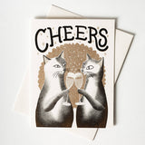 Cheers Cats - Risograph Congratulations Card