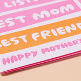 Mother's Day Card - Best Hugger/Listener/Mom/Friend