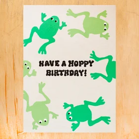 Alphabet Studios Birthday Card - Hoppy Frogs