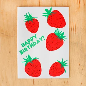 Alphabet Studios Birthday Card - Strawberries