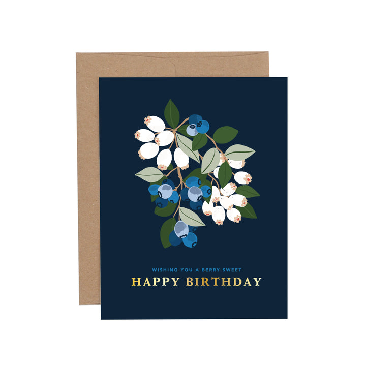 Berry Sweet Birthday Blueberry Greeting Card