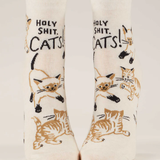 Blue Q Ankle Socks 'Holy Shit. Cats!'