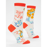 Blue Q Crew Socks 'High on Life'