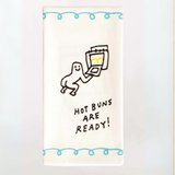 Blue Q Dish Towel 'Hot Buns Are Ready'