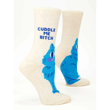 Blue Q Women's Crew Socks 'Cuddle Me Bitch'