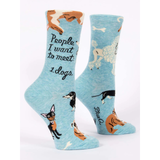 Blue Q Women's Crew Socks 'People I Want To Meet: 1. Dogs'