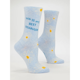 Blue Q Women's Crew Socks 'This IS My Best Behavior'
