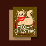 Collin WIlliams Holiday Greeting Card - Meowy Christmas