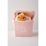 8" Calico Cat Tayto Plush w/ Pink Trashcan