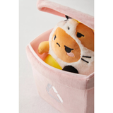 8" Calico Cat Tayto Plush w/ Pink Trashcan