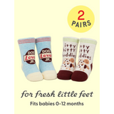 Blue Q Baby Socks Set of 2 Pairs - Dog Lover / Buddies
