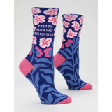 Blue Q Crew Socks Pretty Fucking Delightful