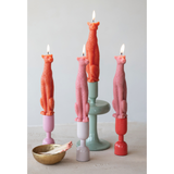 8" Unscented Leopard Taper Candles - Light Pink