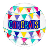 16" Clear Congrats & Pennant Banner Balloon