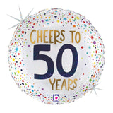 18" Cheers To 50 Years Foil Balloon