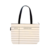 Library Card Zippered Market Tote - Natural