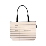 Library Card Zippered Market Tote - Natural