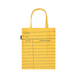 Library Card Tote Bag - Yellow