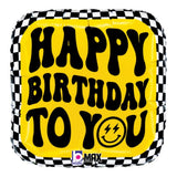 18" Smiley Checkerboard Birthday Balloon