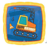 18" Construction Happy Birthday Balloon