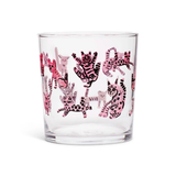 Fishs Eddy Low Ball Glass 12oz. - Ben Lenowitz Pink Cats