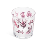 Fishs Eddy Low Ball Glass 12oz. - Ben Lenowitz Pink Cats