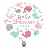 18" Pink Whale Baby Shower Foil Balloon