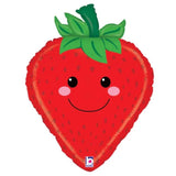 21" Smiley Strawberry  Foil Balloon