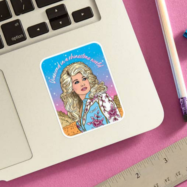 Dolly 'Diamond in a Rhinestone World' Die Cut Sticker