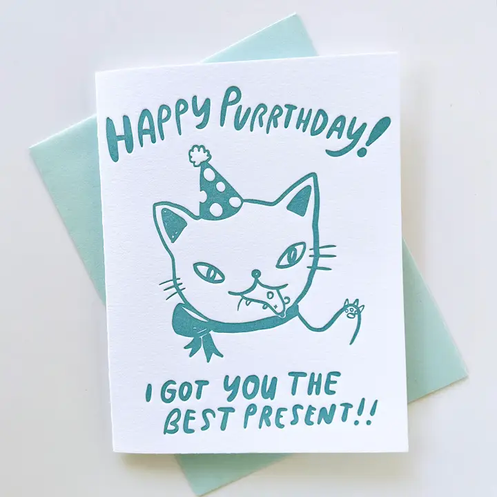 Ghost Academy Birthday Card Happy Purrthday