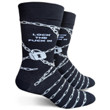 Groovy Things Co. Men's Crew Socks 'Lock the Fuck In'