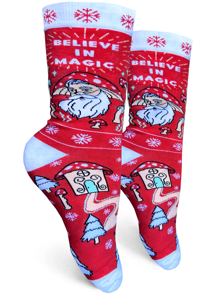 Groovy Things Co. Womens Crew Socks Believe in Magic