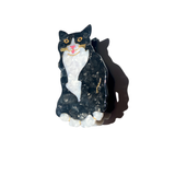 Hand-painted Tuxedo Cat Claw Hair Clip