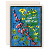 Happy Birthday (Blue Sky Wildflowers) Letterpress Card