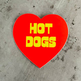 Heart Shaped Sticker - Hot Dogs