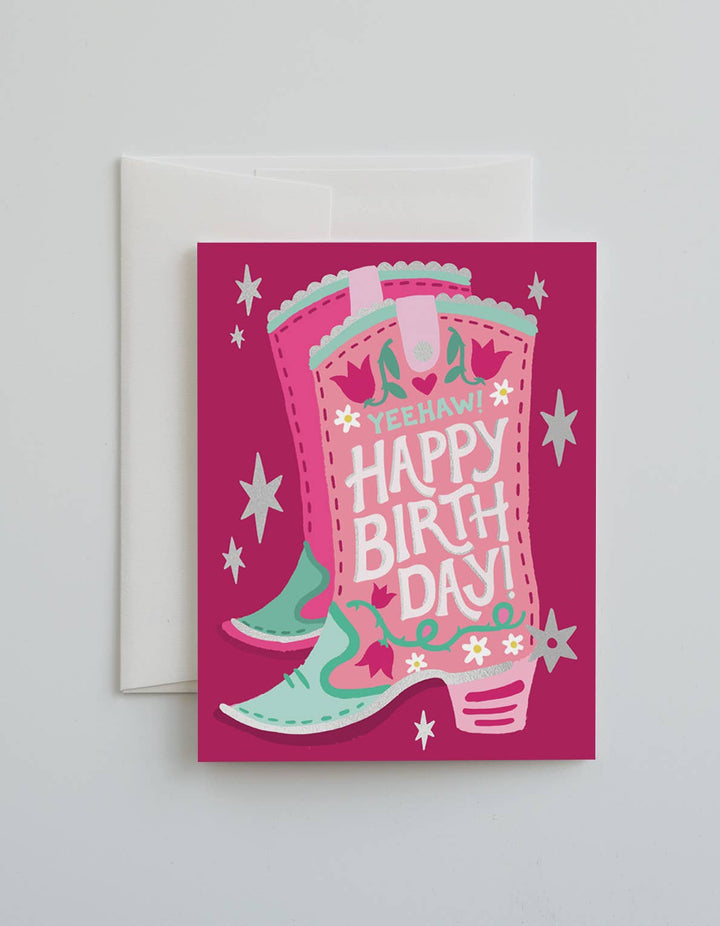 Idlewild Birthday Card Cowgirl Boot