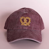 Idlewild Embroidered Washed Burgundy Hat - Pretzel