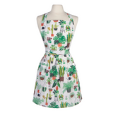 Apron with plant pattern on a mannequin against a white background